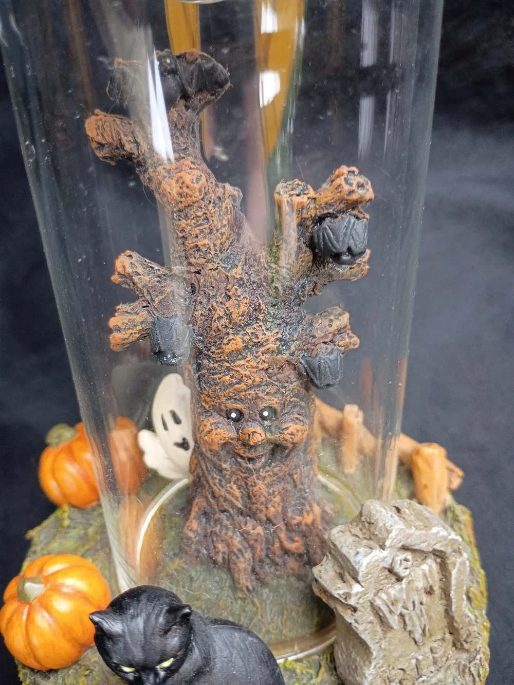 Yankee Candle Halloween Ghost Pumpkins Black Cat Glass Cylinder Candle Holder
